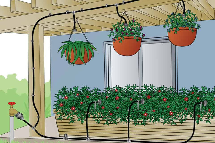 Lắp đặt hệ thống tưới nhỏ giọt tự động cho cây trồng ban công sân thượng